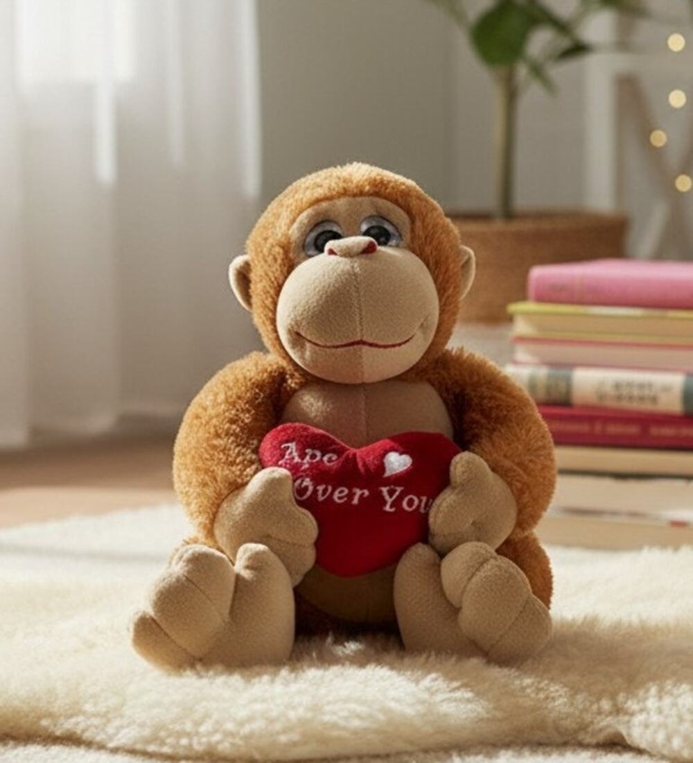 Ape Over You Brown Monkey Plush Toy with 2D Sad Eyes 18 Inch Soft Stuffed Animal